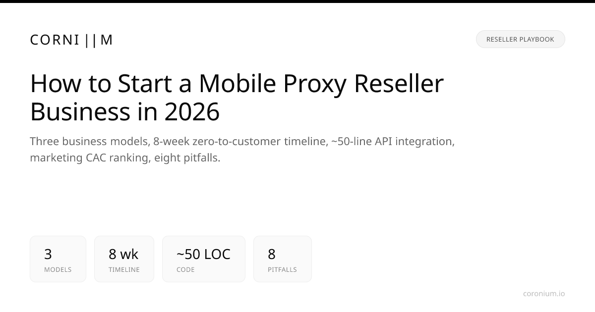 How to Start a Mobile Proxy Reseller Business in 2026