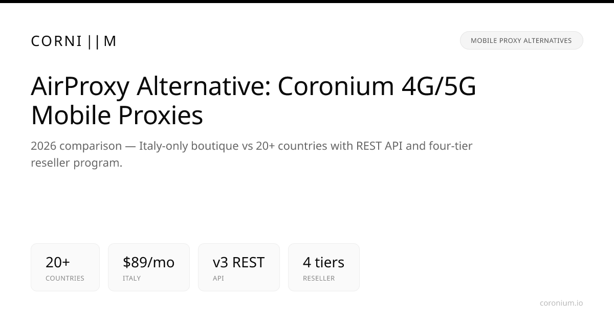 AirProxy Alternative: ProxyStyler 4G/5G Mobile Proxies